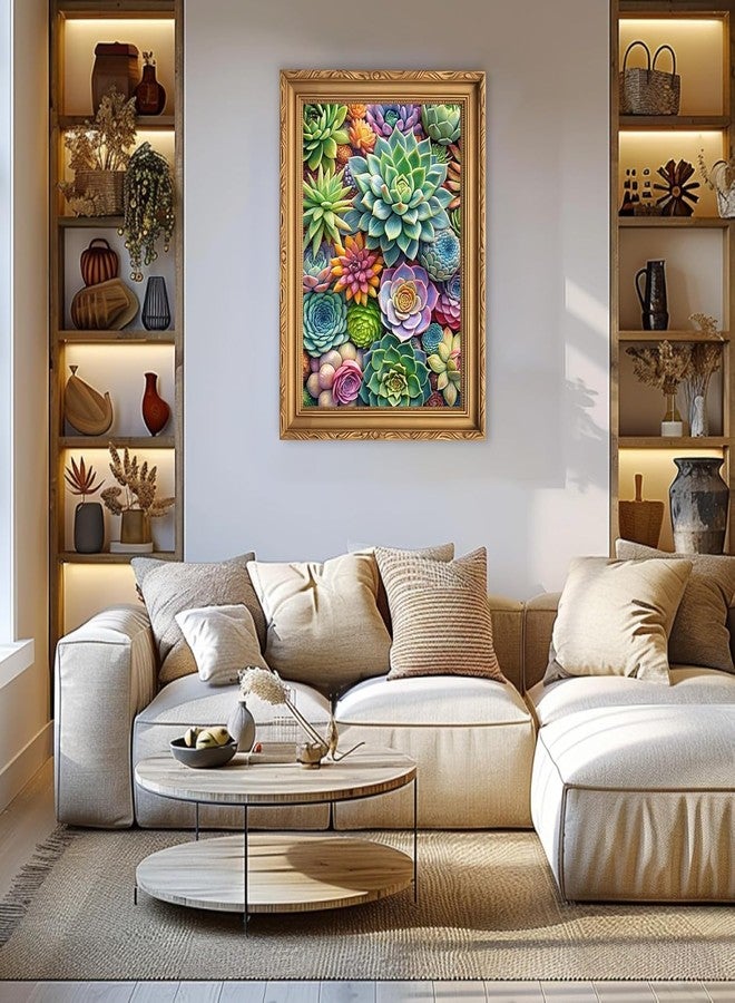 WICHARSH Succulent Diamond Painting for Adults-Succulent 5D Diamond Art Painting kit for Adults Beginners Full Drill Succulent Diamond for Gifts Wall Decor Gem Arts (30 x 40 cm) - Image 3